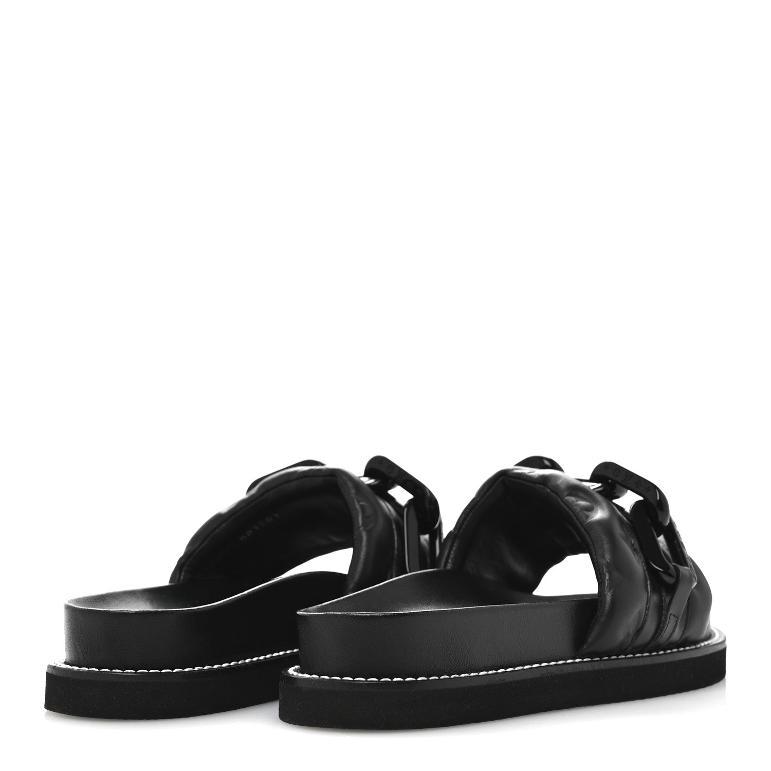 Calfskin Embossed Monogram Sunset Flat Comfort Mule 37 Black