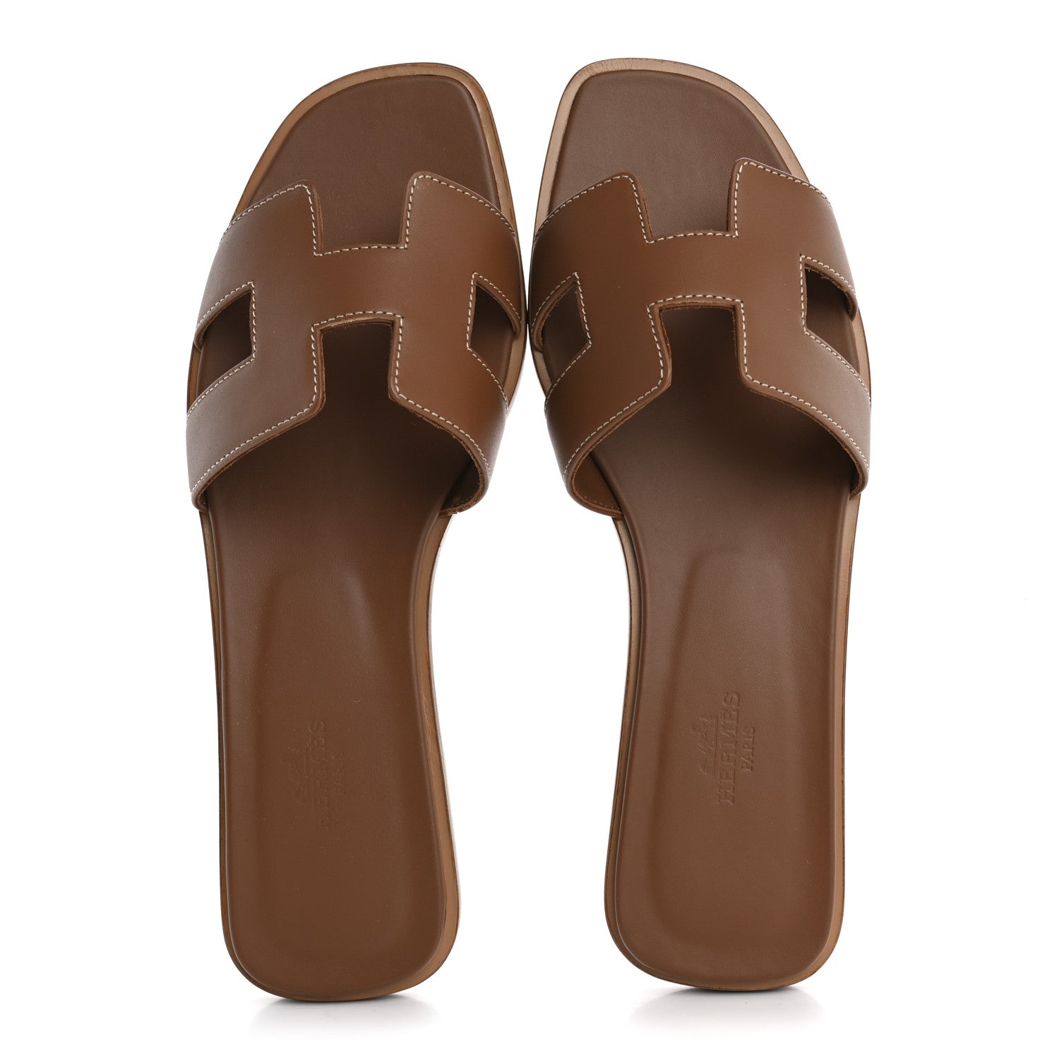 Box Calfskin Oran Sandals 39 Gold