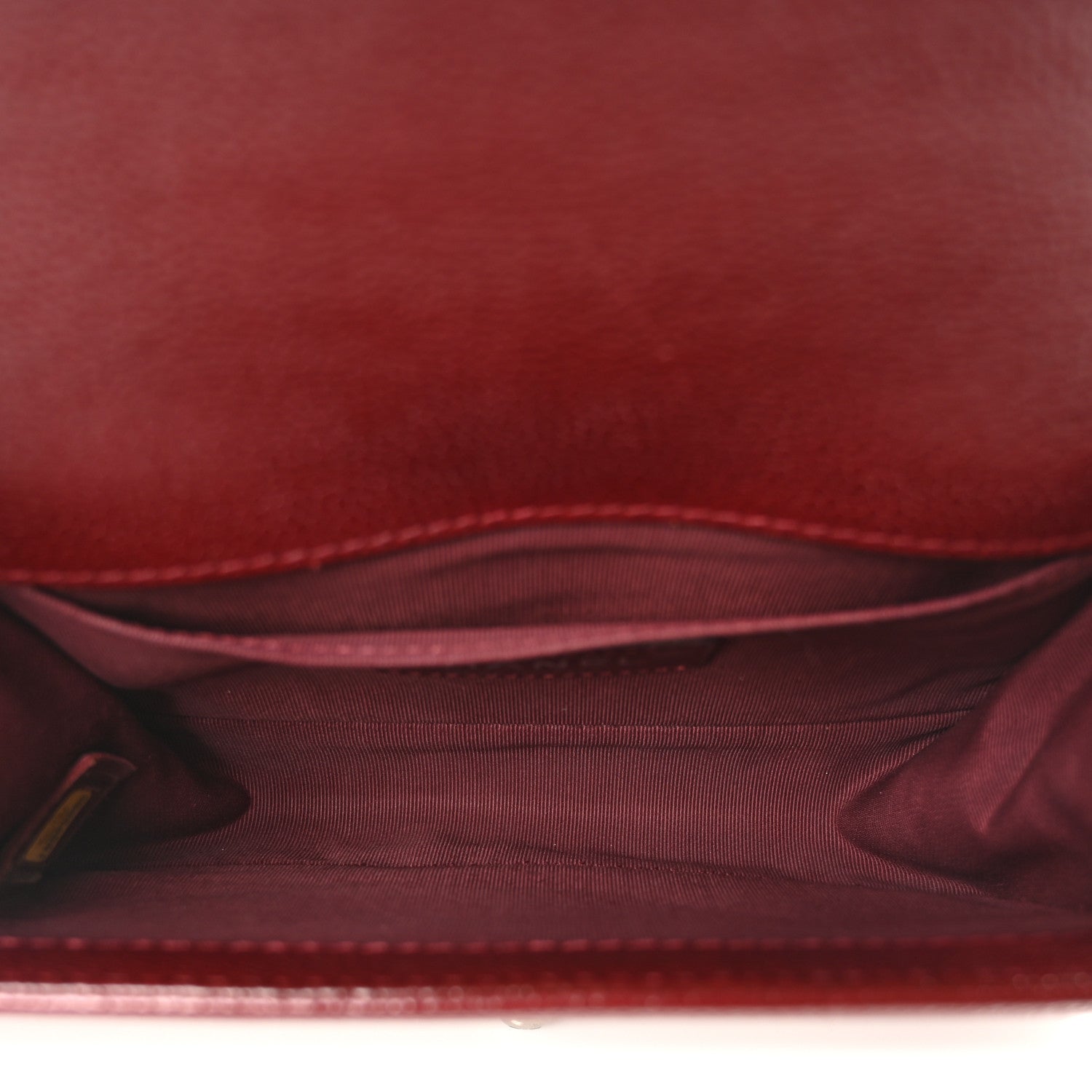Caviar Quilted Small Boy Flap Dark Red
