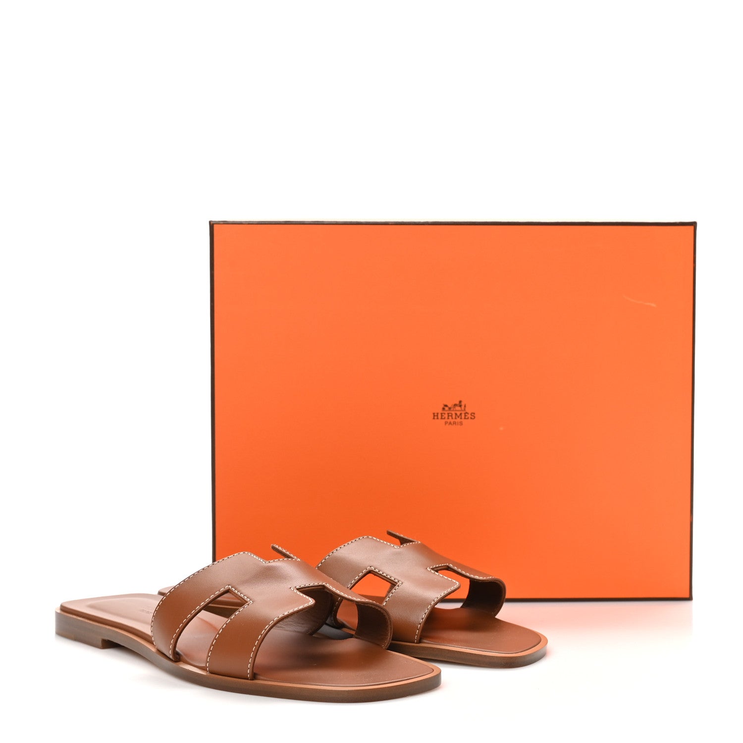 Box Calfskin Oran Sandals 37.5 Gold