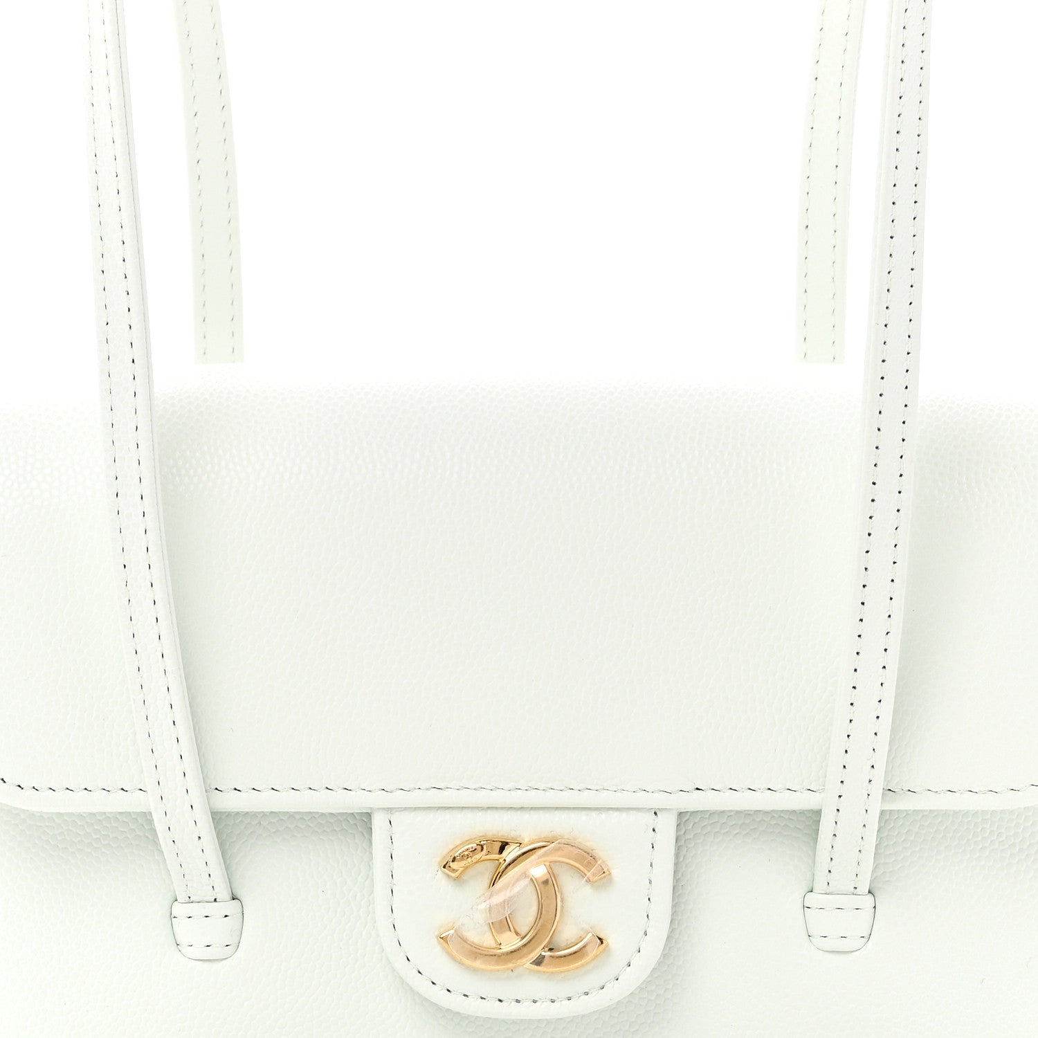 Shiny Caviar Mini Preppy Coco Shoulder Bag Light Blue