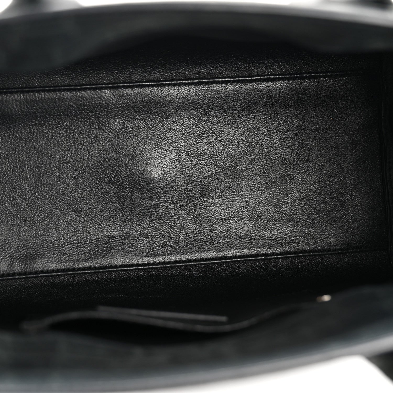 Calfskin Crocodile Embossed Baby Sac de Jour Dusty Black