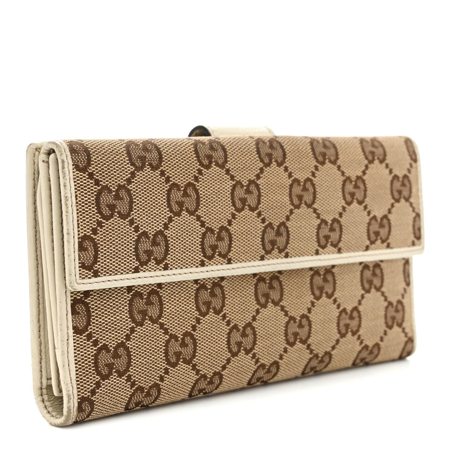 Monogram Icon Bar Continental Flap Wallet Off White