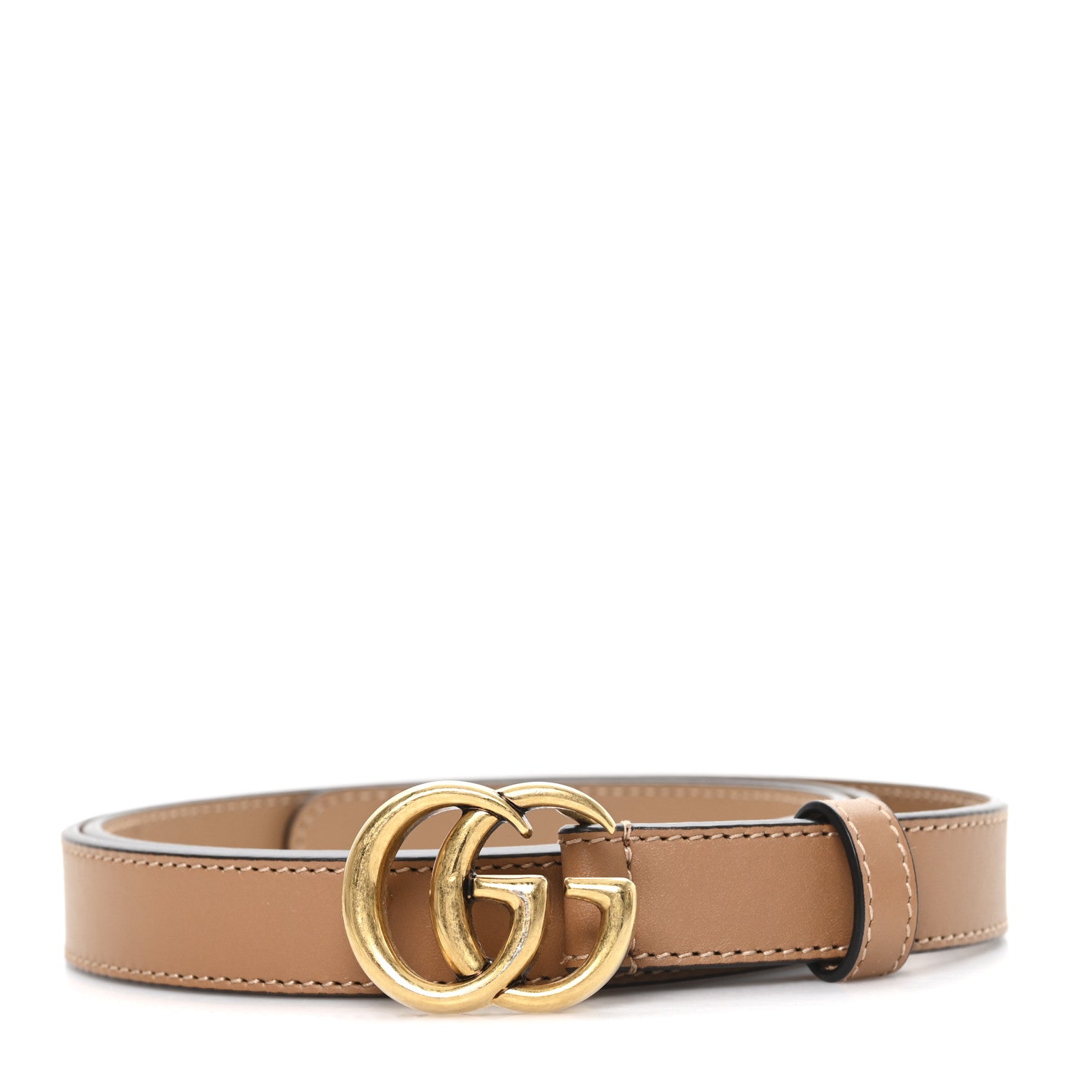 Moon Calfskin Double G 20mm Belt 85 34 Natural Tan