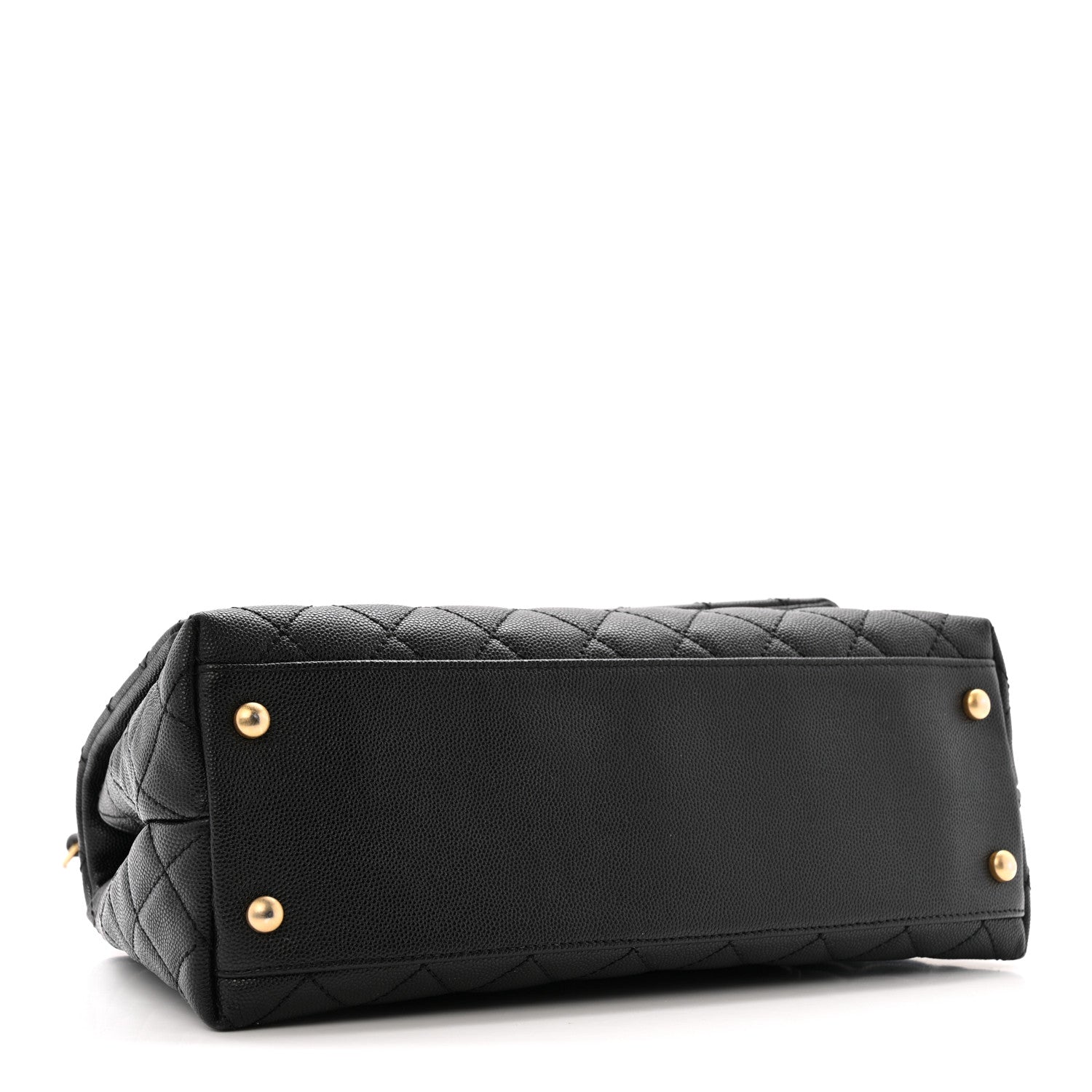 Caviar Quilted Small Coco Handle Flap Black