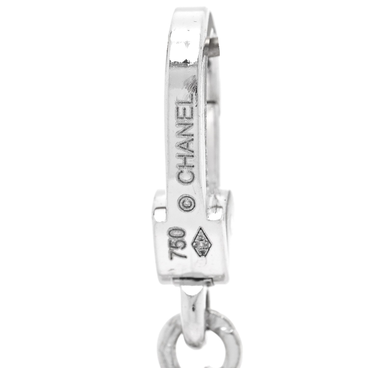18K White Gold Classic Flap Bag Charm