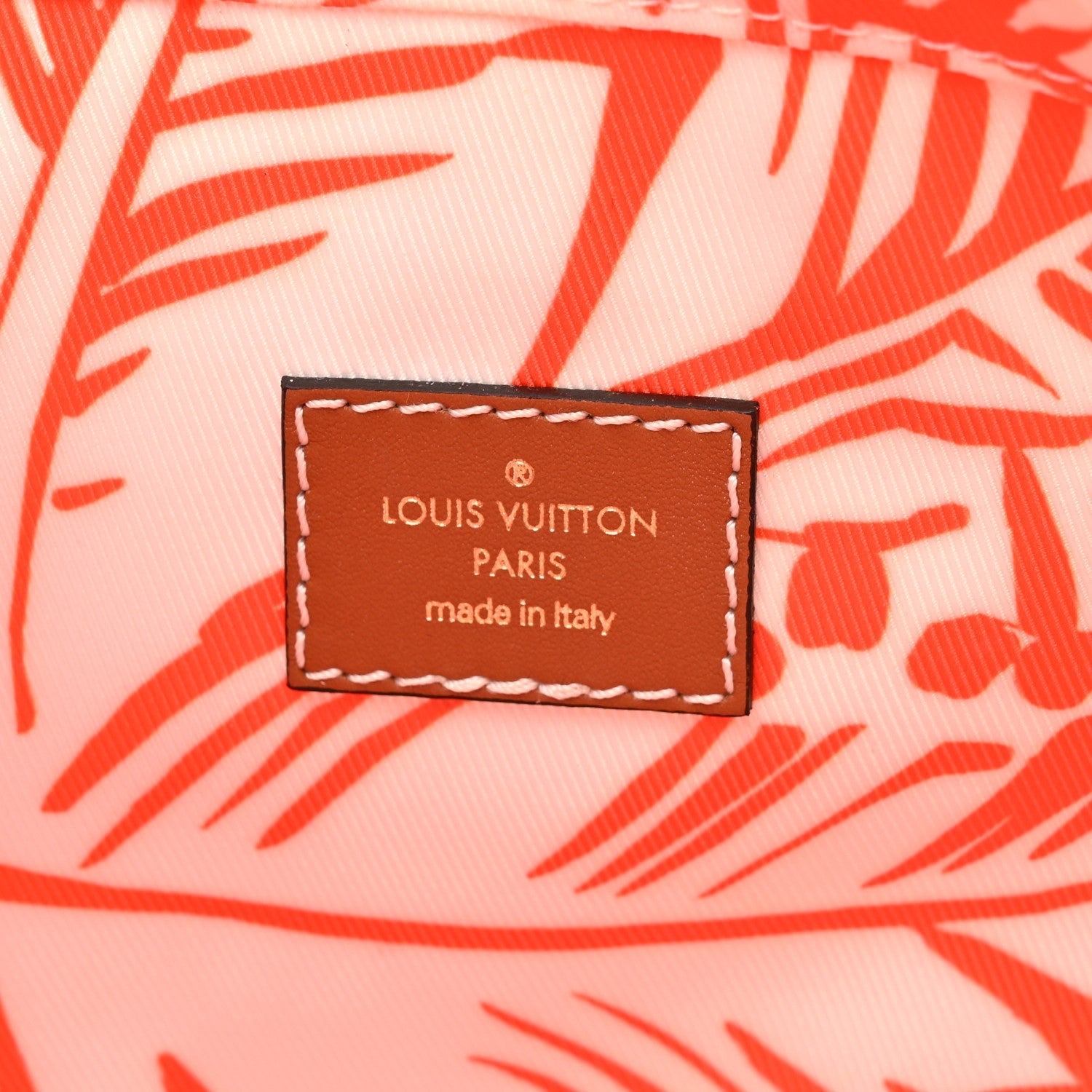 Raffia Calfskin Saint Tropez OnTheGo MM Natural Orange