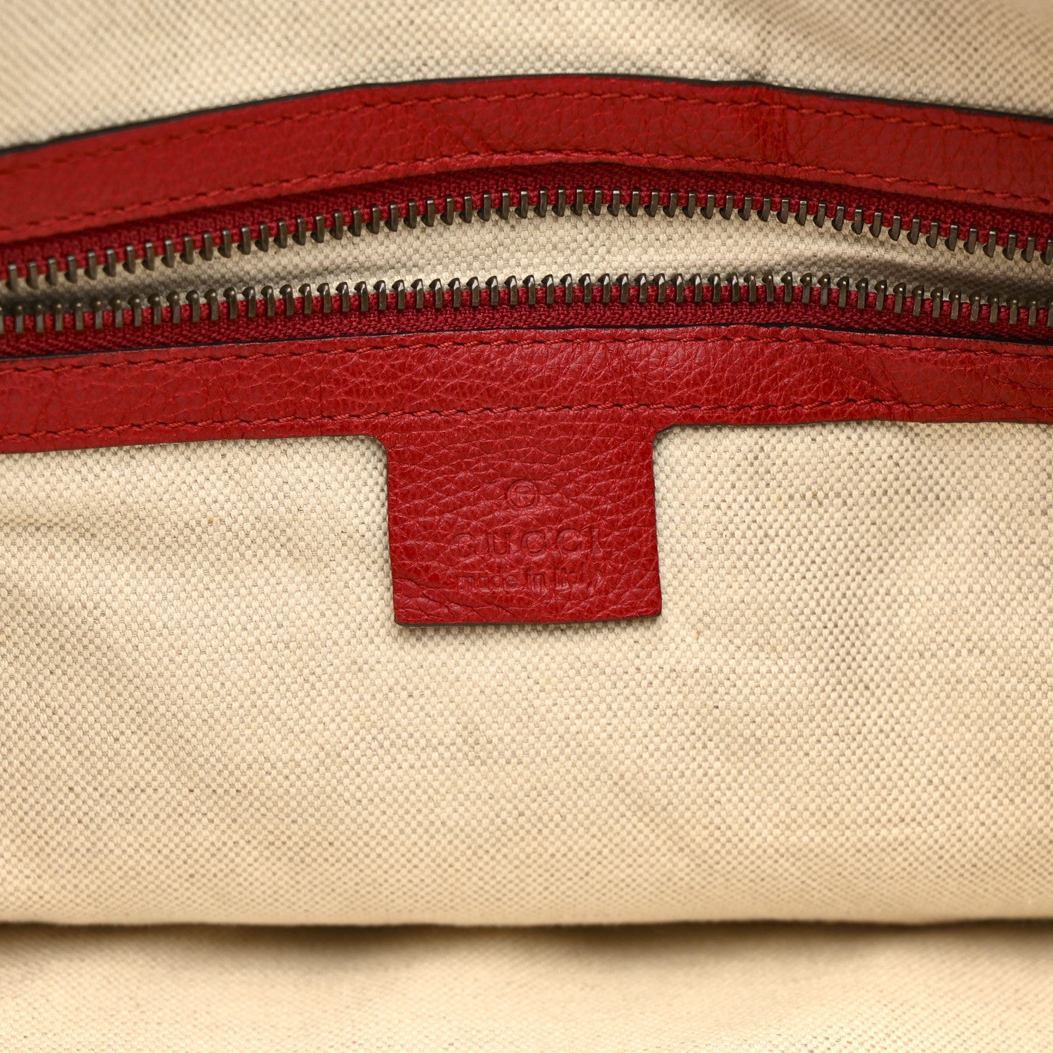 Grained Calfskin Logo Half Moon Hobo Red