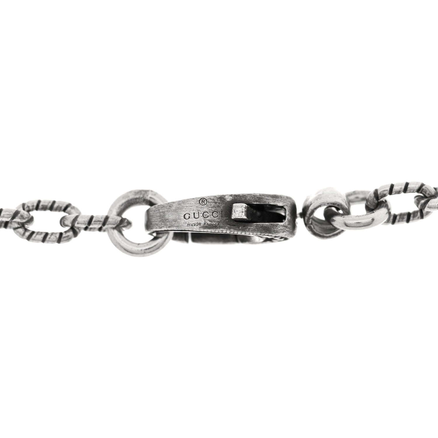 Sterling Silver Textured Square G Pendant Necklace