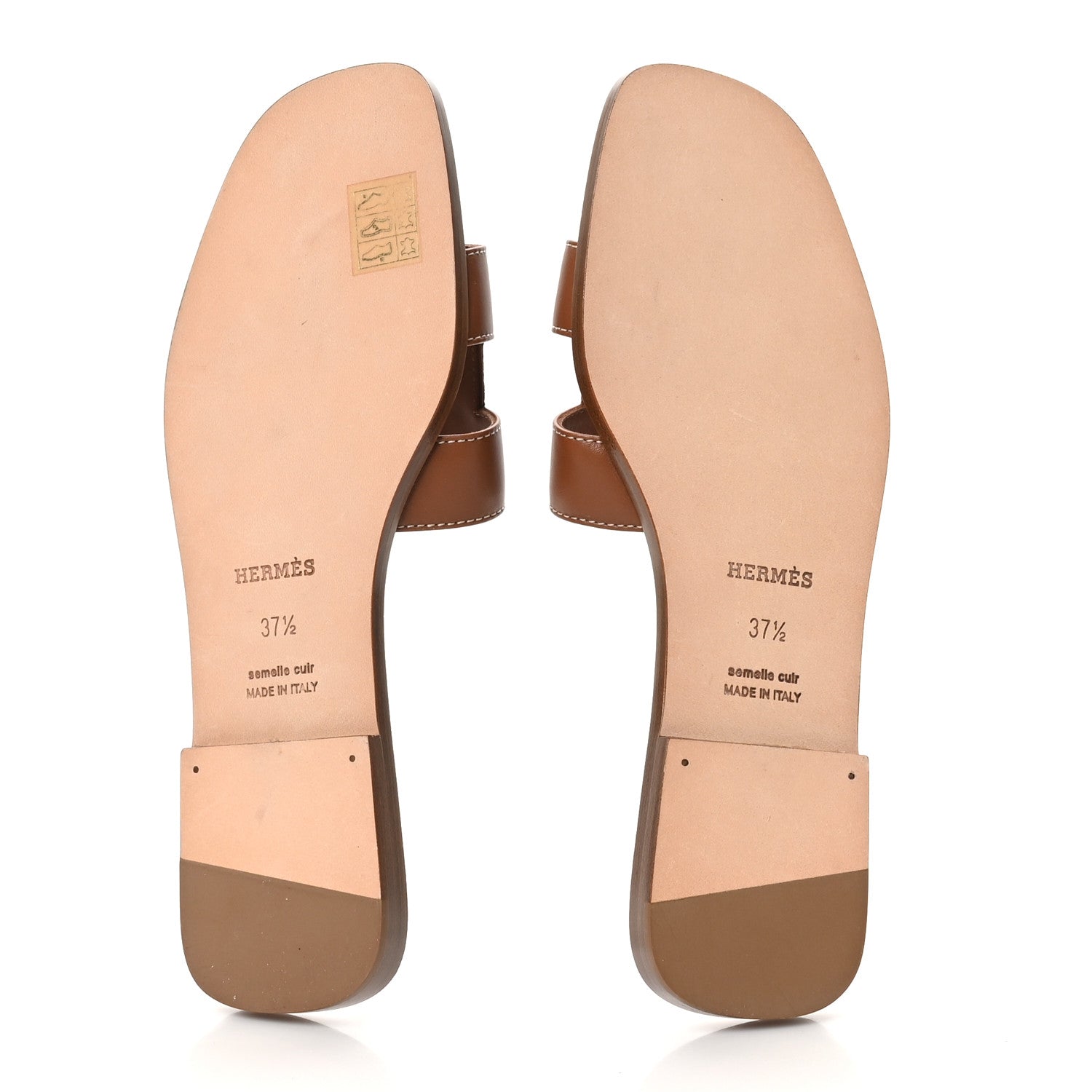Box Calfskin Oran Sandals 37.5 Gold