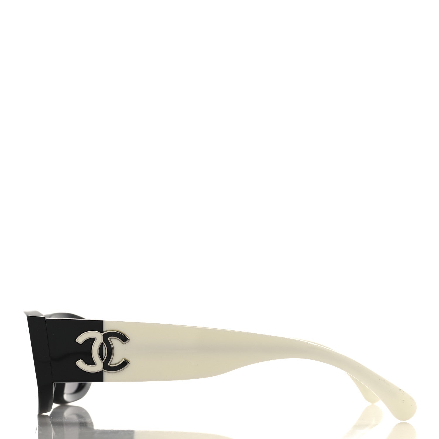 Acetate Polarized Rectangle Sunglasses 5525 Black White