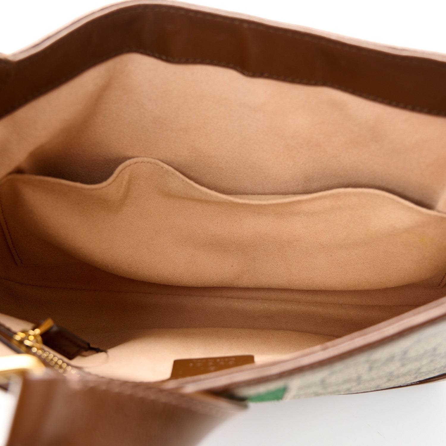 GG Supreme Monogram Azalea Calfskin Web Small Jackie 1961 Hobo Beige Ebony Brown Sugar