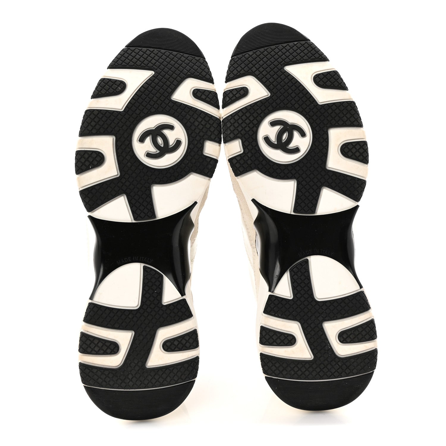 Suede Calfskin Womens CC Sneakers 36.5 White Black