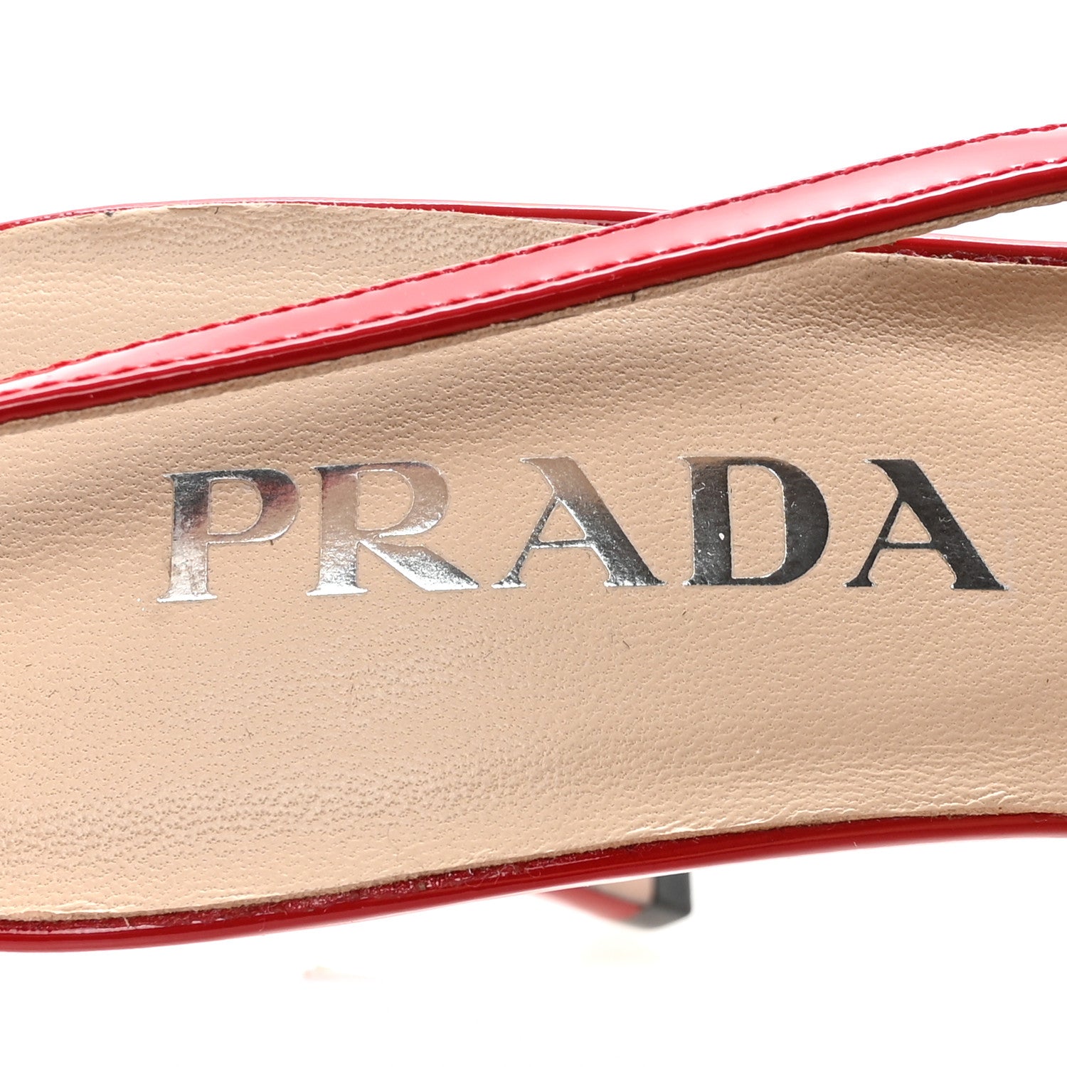 Patent Logo Slingback Pumps 35.5 Red