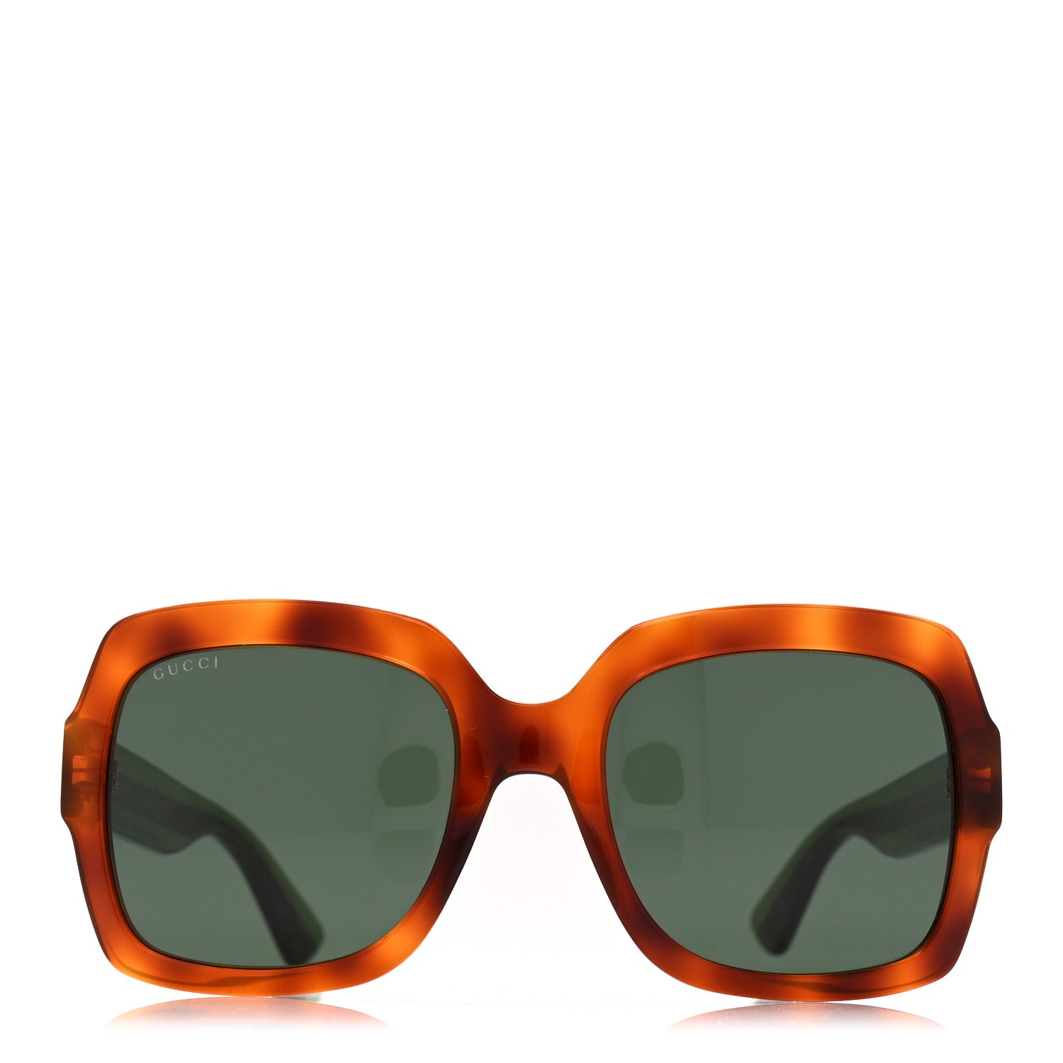 Acetate Square Frame Web Glitter Sunglasses GG0036SN Havana