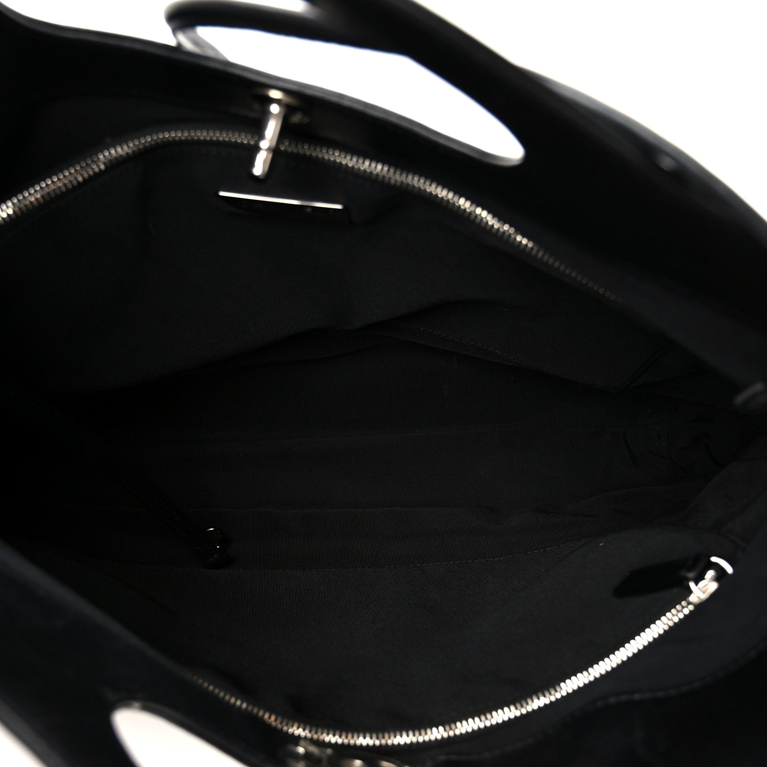 Crumpled Calfskin Quilted 31 Large Shopping Bag Black