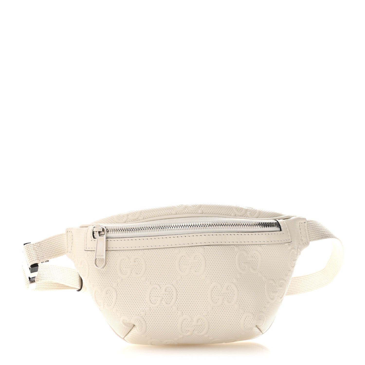 Calfskin GG Tennis Embossed Belt Bag Mystic White