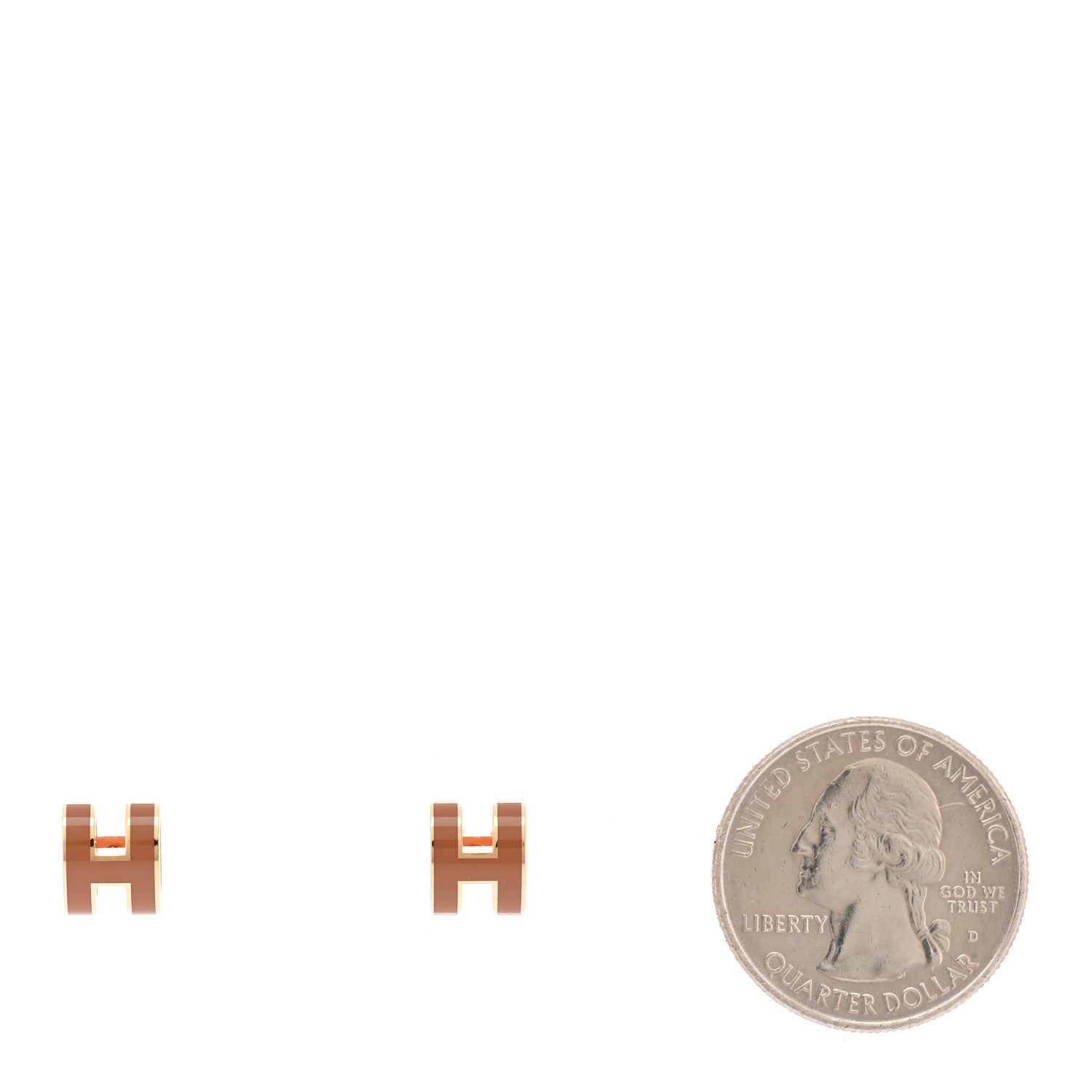 Rose Gold Lacquered Mini Pop H Earrings Rose Dragee