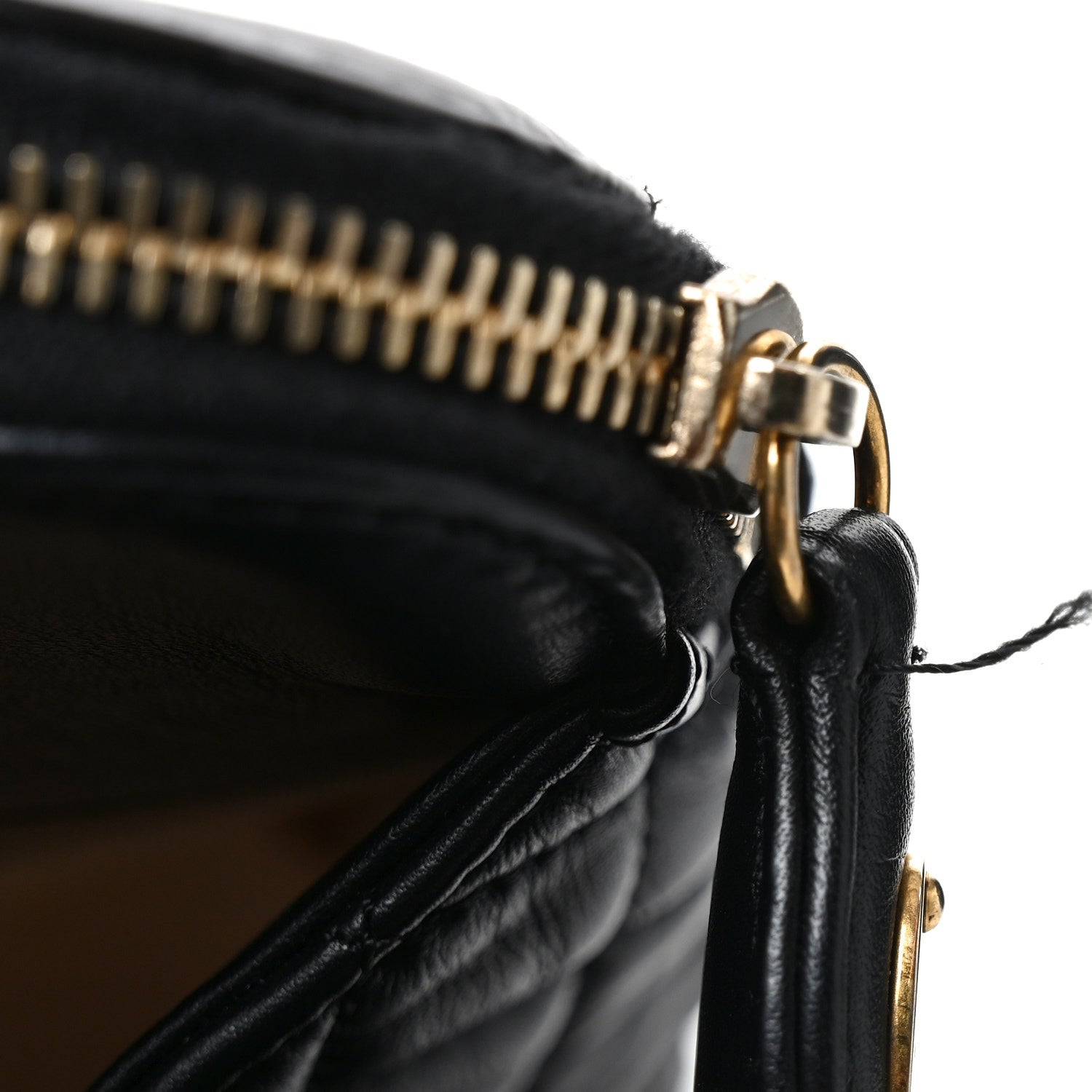 Glazed Crinkled Lambskin Small Reissue Zip Shopping Tote Black