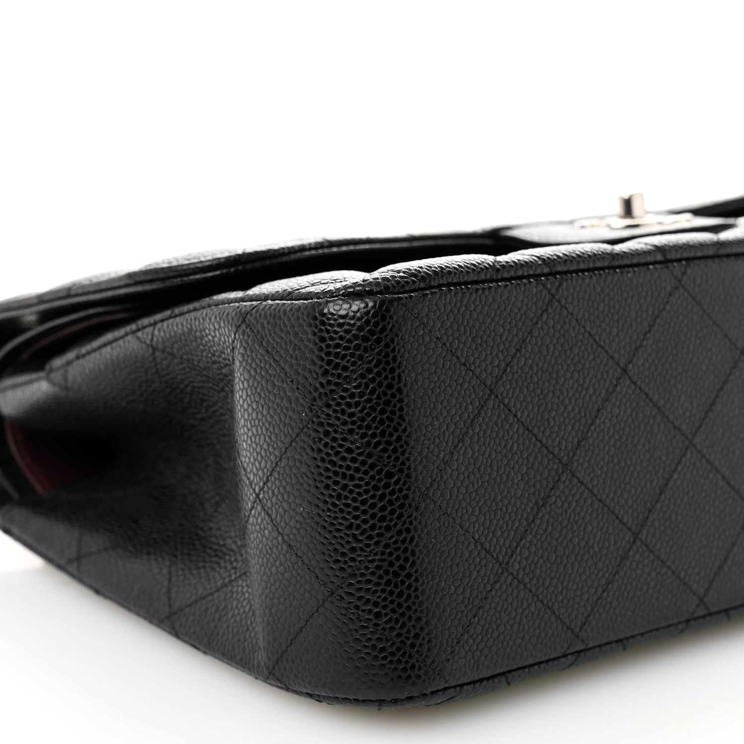 Caviar Quilted Jumbo Double Flap Black