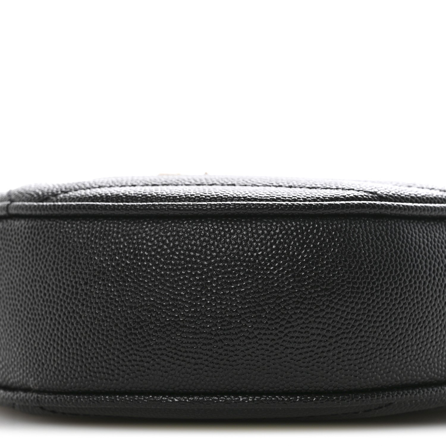 Grain De Poudre Matelasse Chevron Quilted Round Vinyle Camera Bag Black