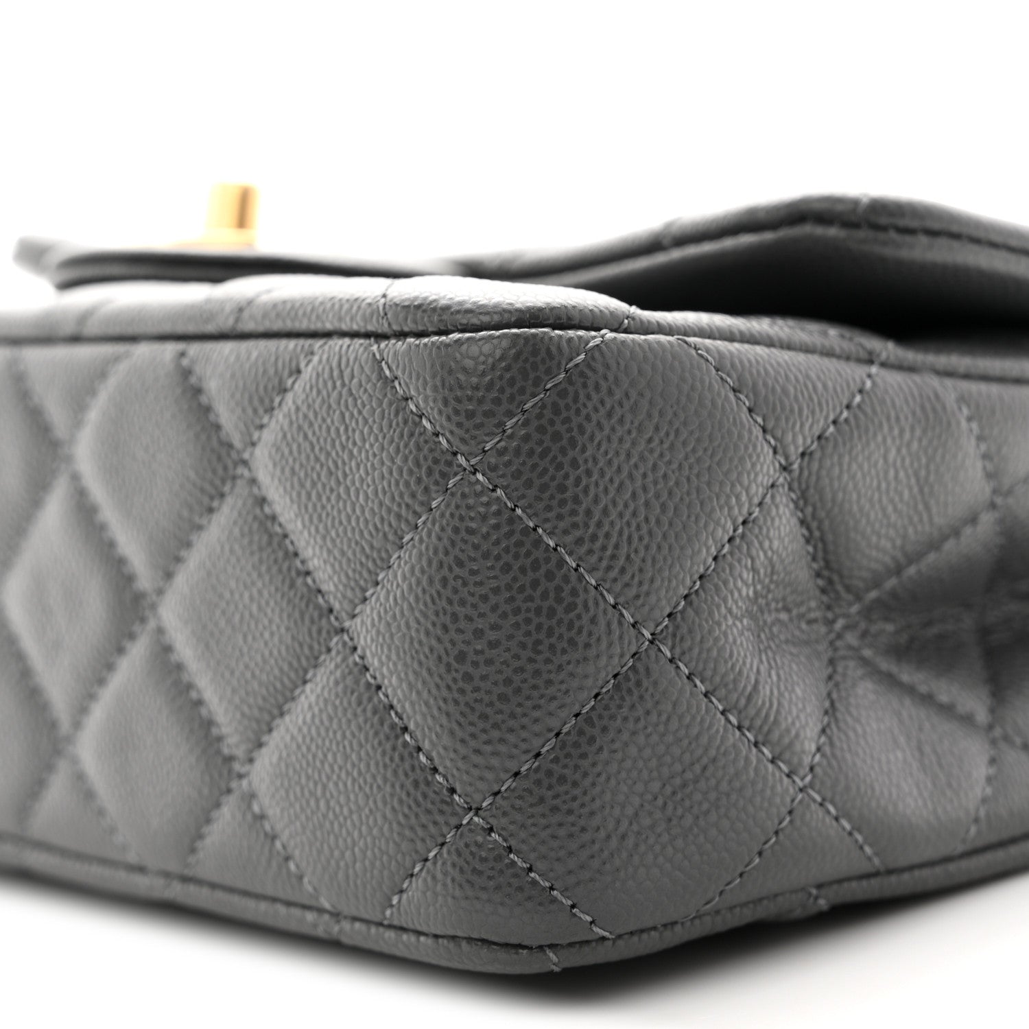 Caviar Quilted Mini Handy CC Flap Grey