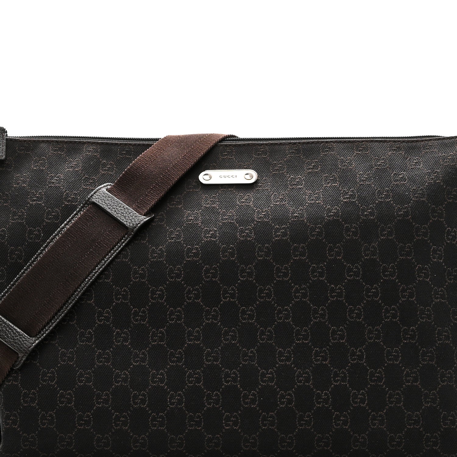 Nylon Monogram Messenger Bag  Dark Brown