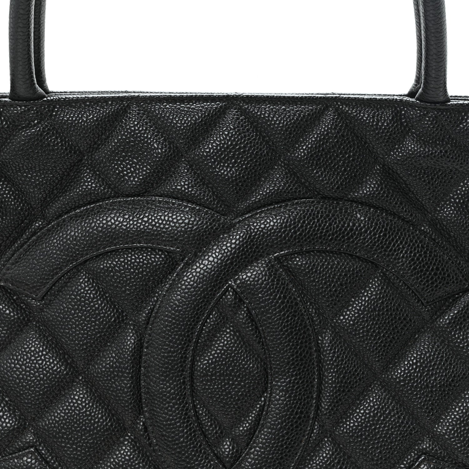 Caviar Quilted Medallion Tote Black