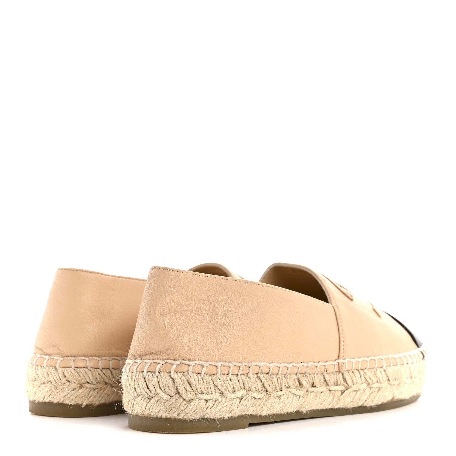 Lambskin CC Espadrilles 36 Beige Black