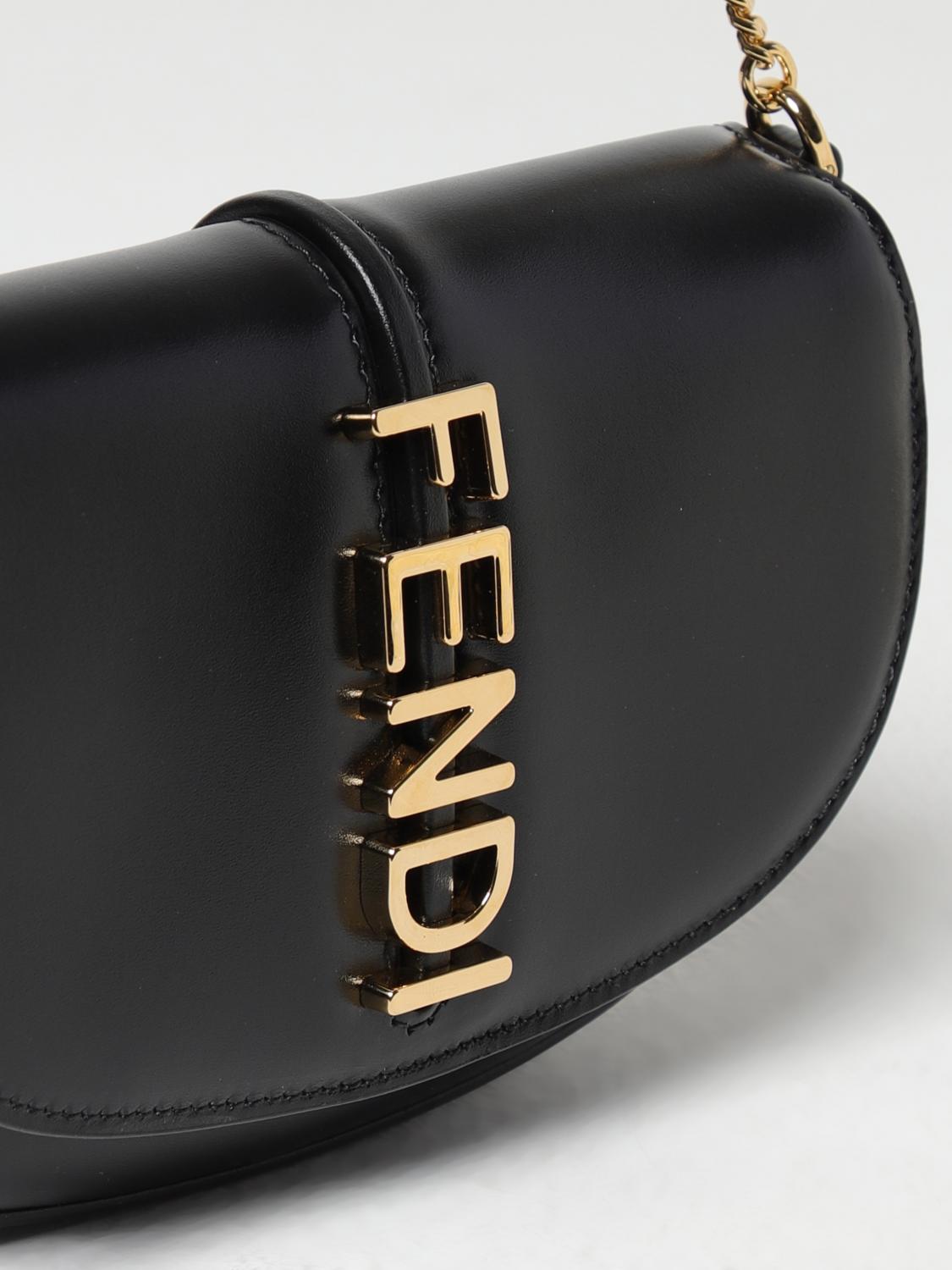 Fendigraphy Leather Chain Wallet
