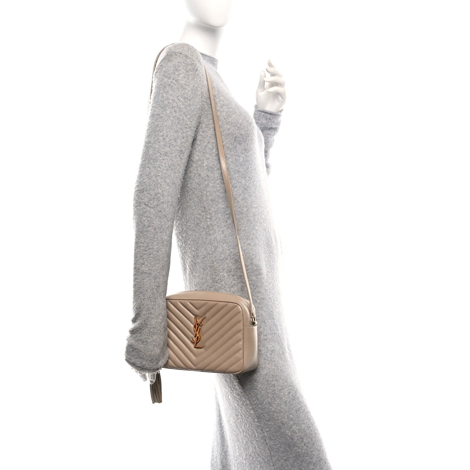Calfskin Matelasse Monogram Lou Camera Bag Nude Powder