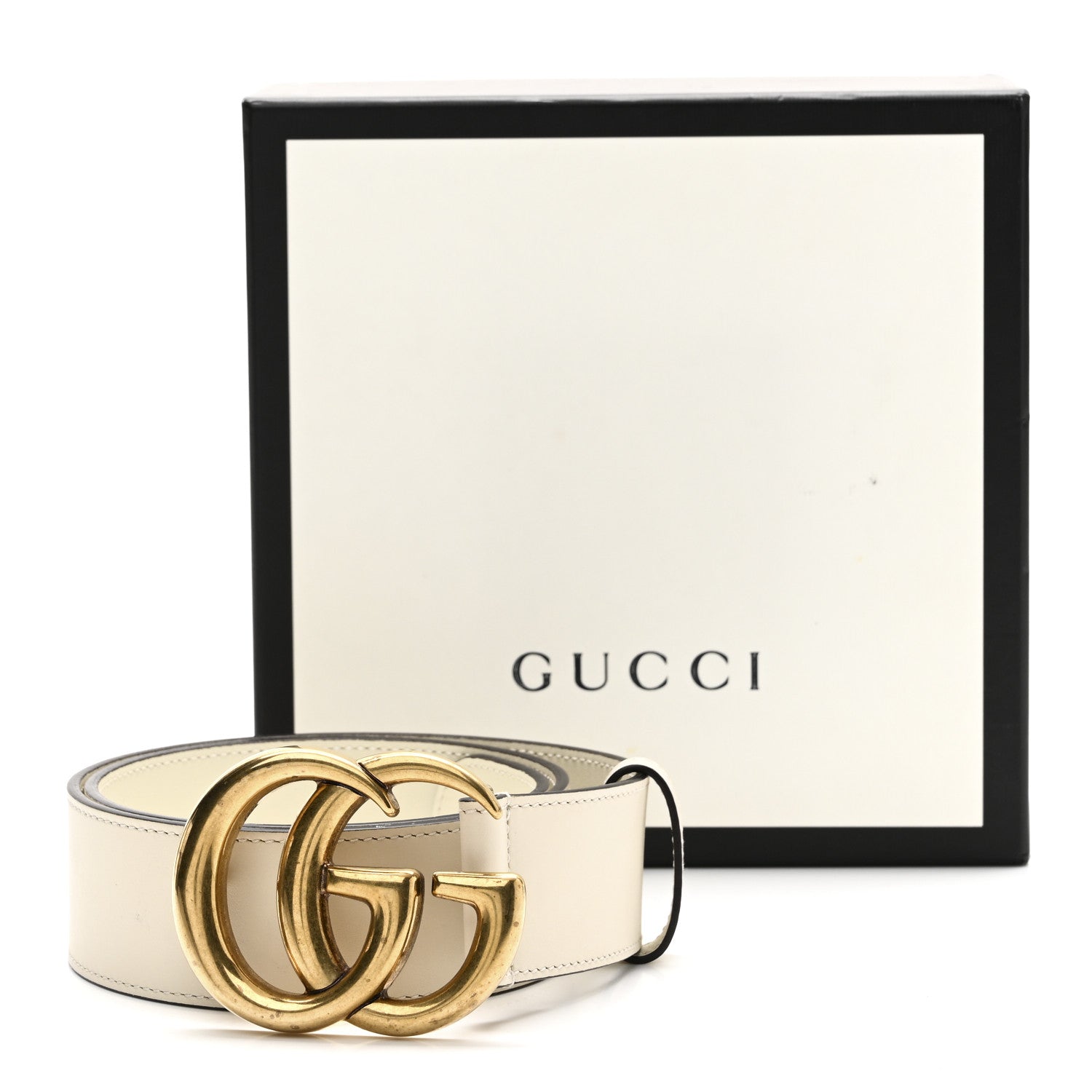 Calfskin Double G 40mm Belt 70 28 Mystic White