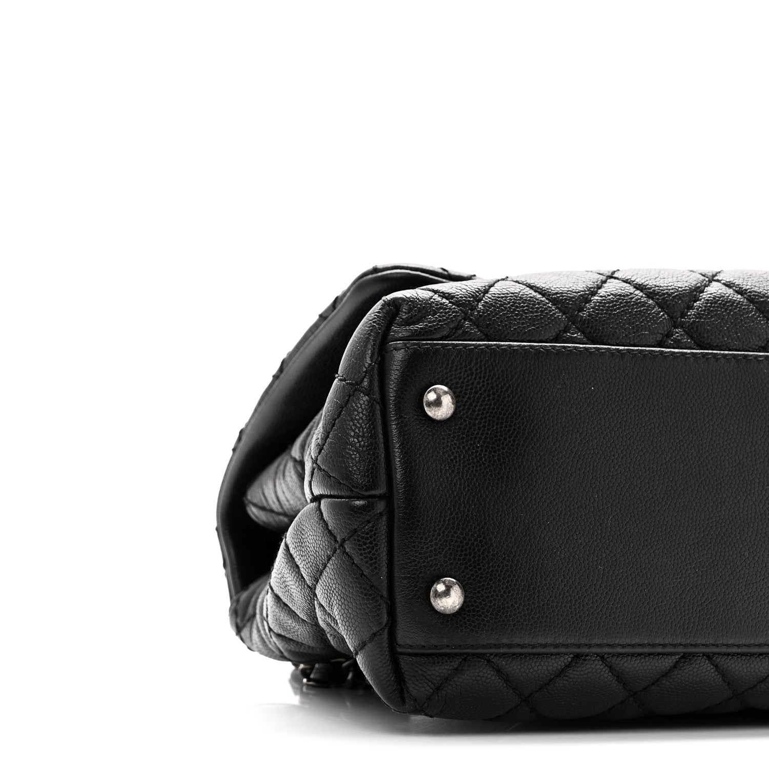 Caviar Quilted Small Coco Handle Flap Black