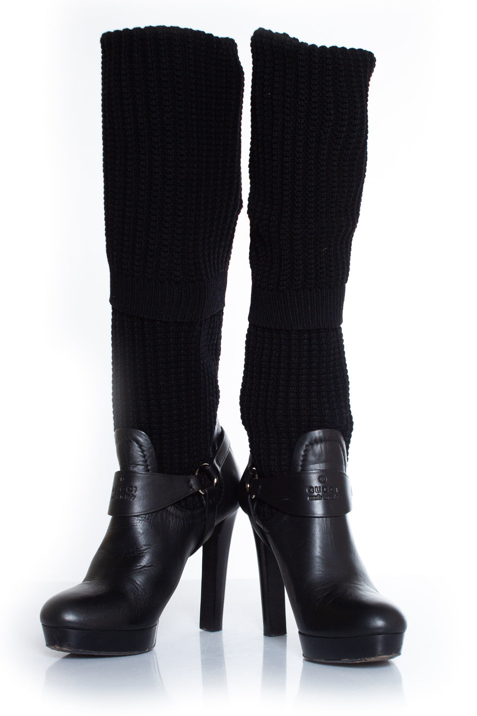Women's Gucci Black over knee sock boots