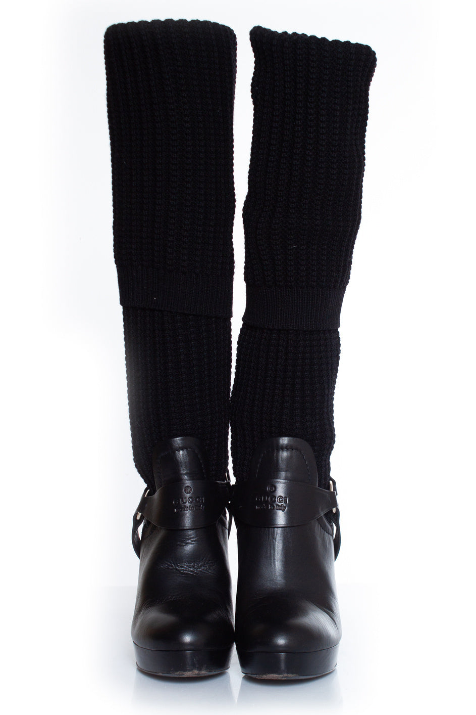 Women's Gucci Black over knee sock boots