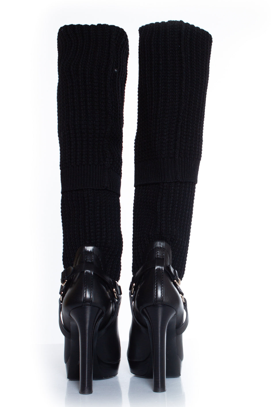 Women's Gucci Black over knee sock boots