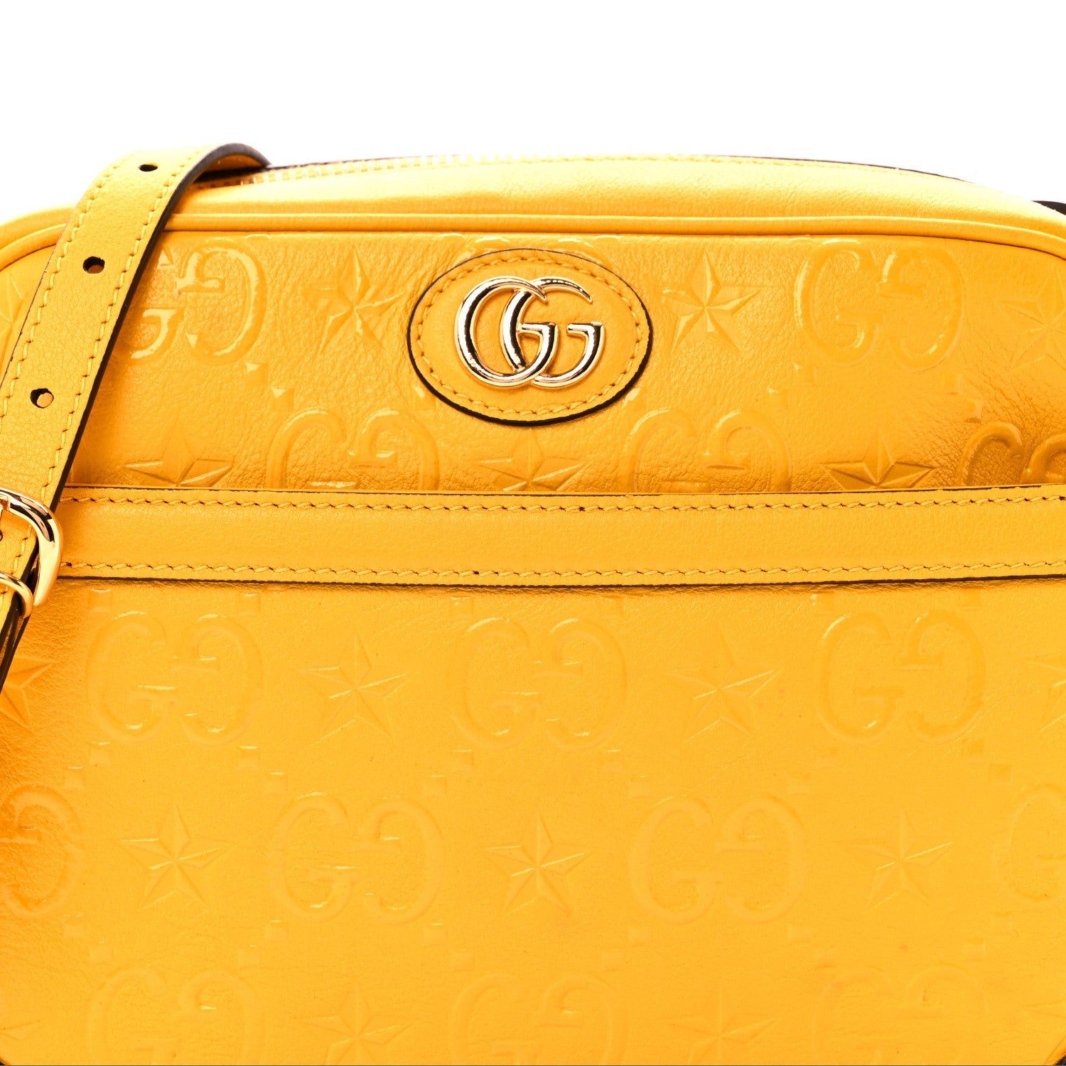 Wonka Grain Calfskin GG Monogram Star Embossed Small GG Shoulder Bag Stone Topaz