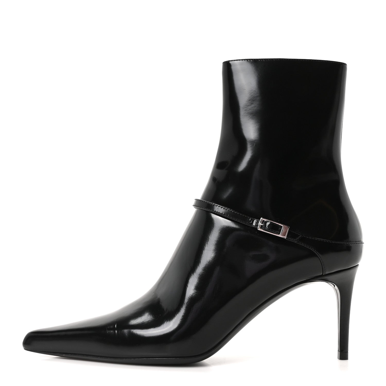Patent Vendome Buckle Ankle Booties 37 Black