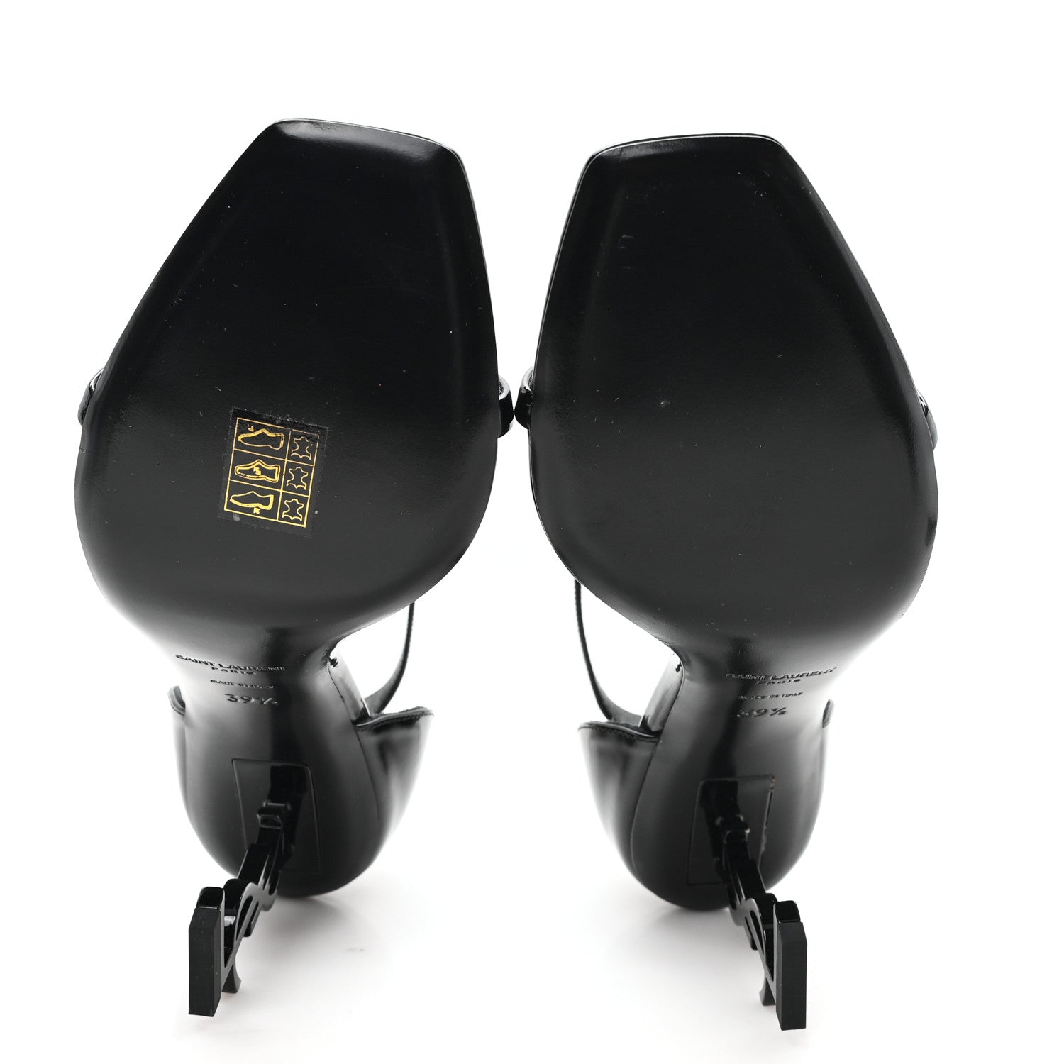 Patent Calfskin Opyum 85 Sandals 39.5 Black