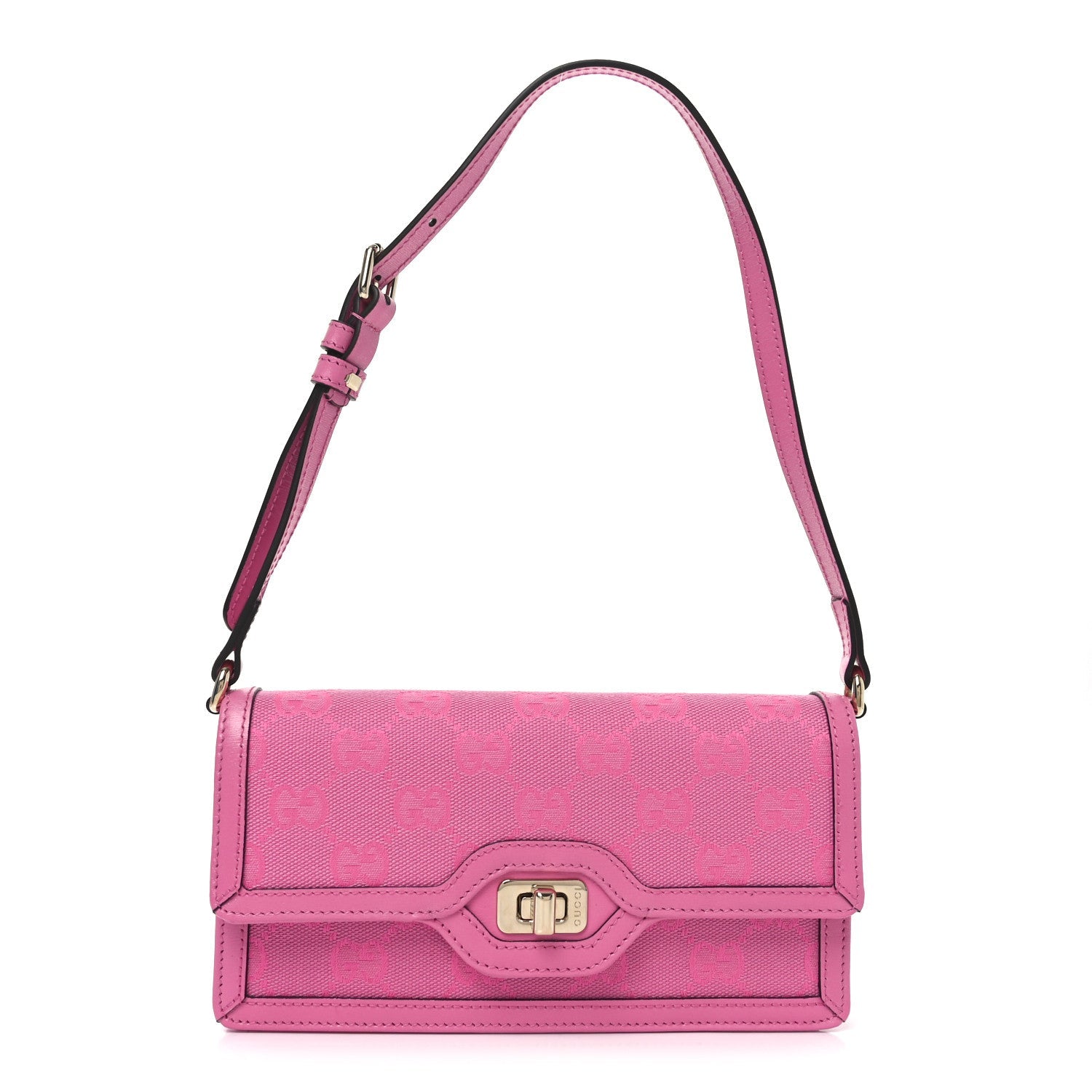 GG Monogram Scratch Lux Calfskin Mini Luce Shoulder Bag Blossom Rose Dark Blossom