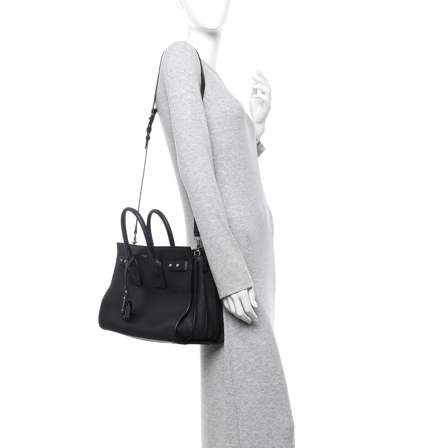Grained Calfskin Small Supple Sac De Jour Black