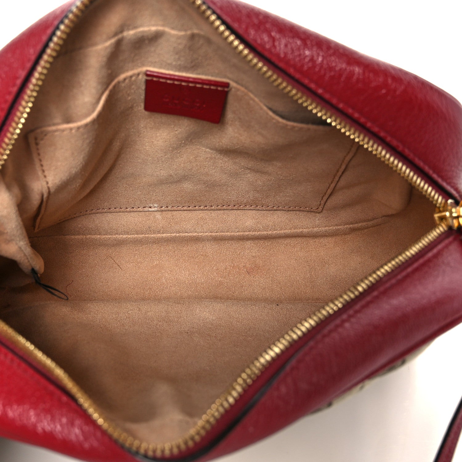 Monogram Azalea Calfskin Matelasse Diagonal Small GG Marmont Chain Shoulder Bag Beige Ebony New Cherry Red