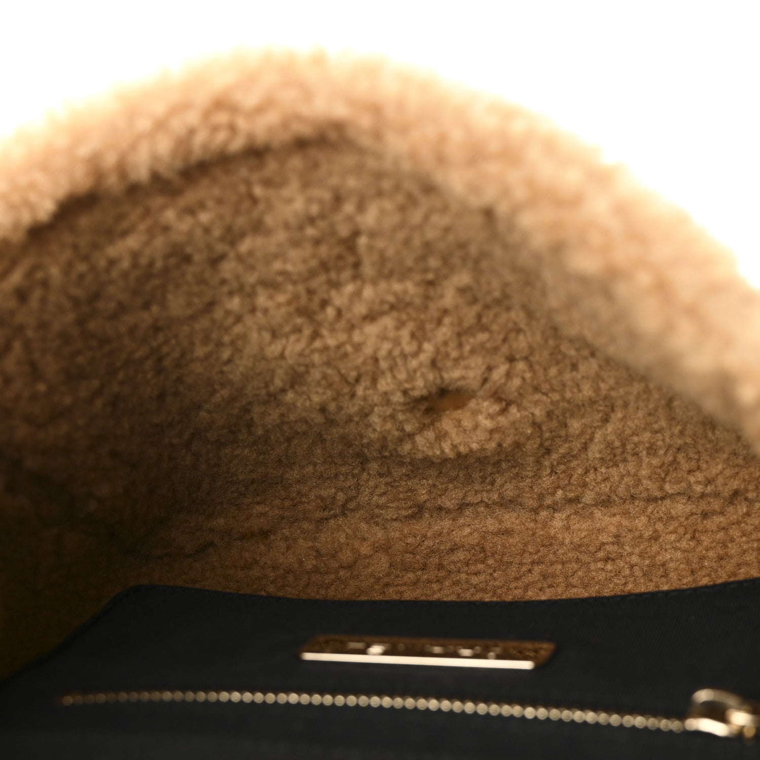 Shiny Crumpled Sheepskin Shearling CC Mania Flap Bag Black Beige