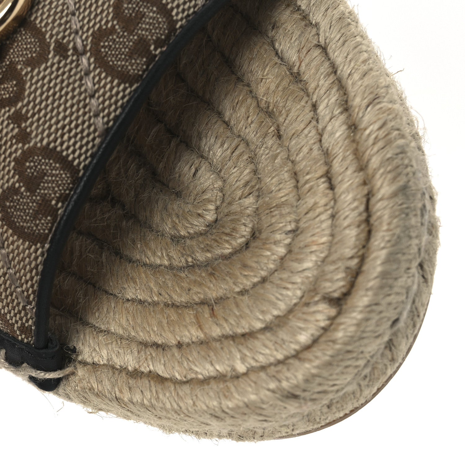 Monogram Matelasse GG Marmont Espadrille 20mm Slide Sandals 37.5 Beige Ebony Black