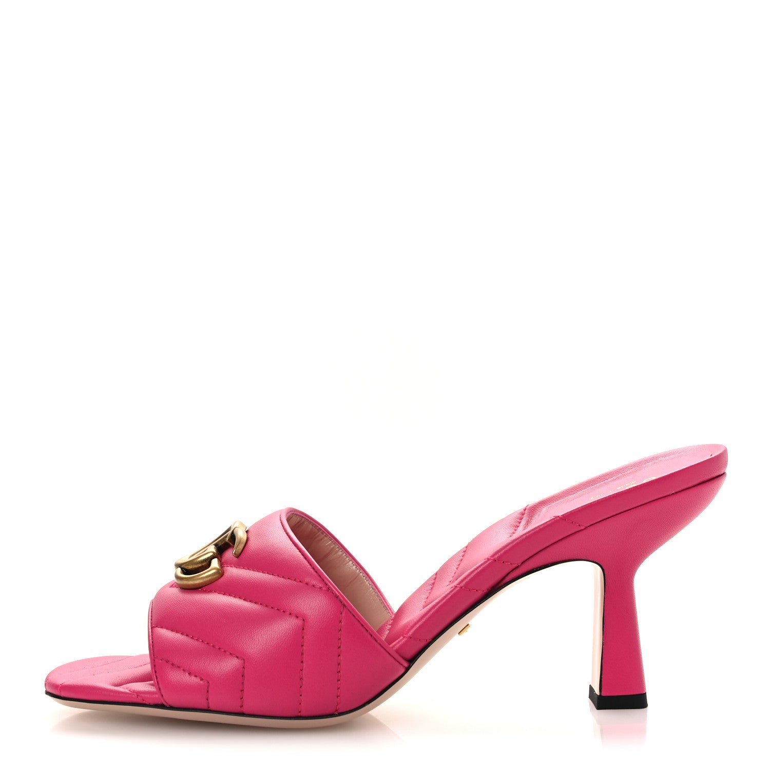 Nappa Matelasse GG Marmont 75mm Slide Sandals 41 Box Pink