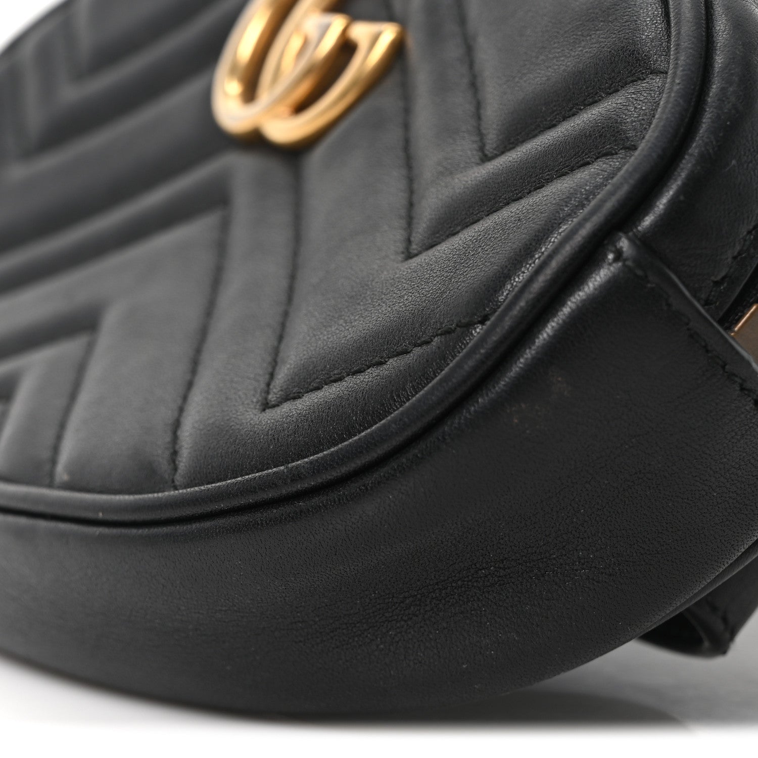 Calfskin Matelasse GG Marmont Belt Bag 75 30 Black