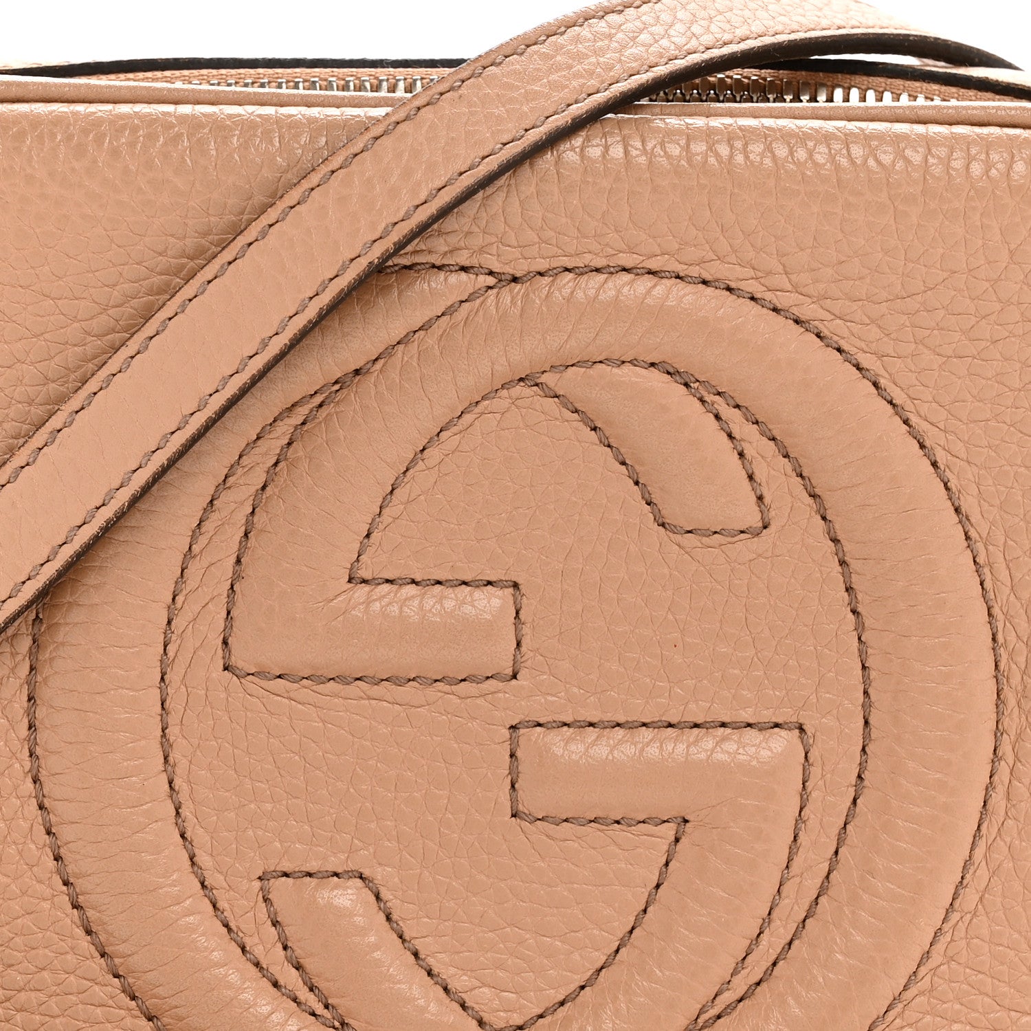 Pebbled Calfskin Small Soho Disco Bag Camelia