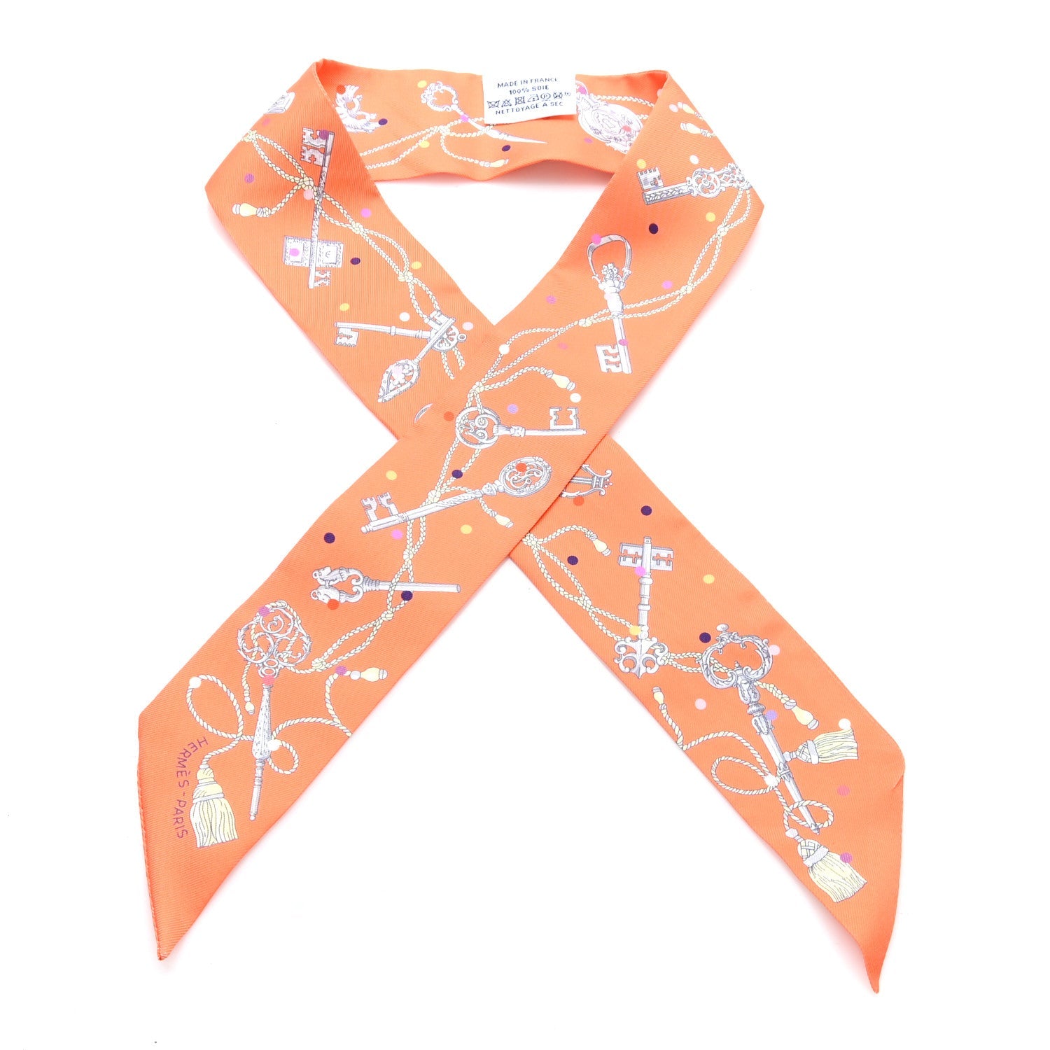 Silk Les Cles A Pois Twilly Abricot Gris Acier