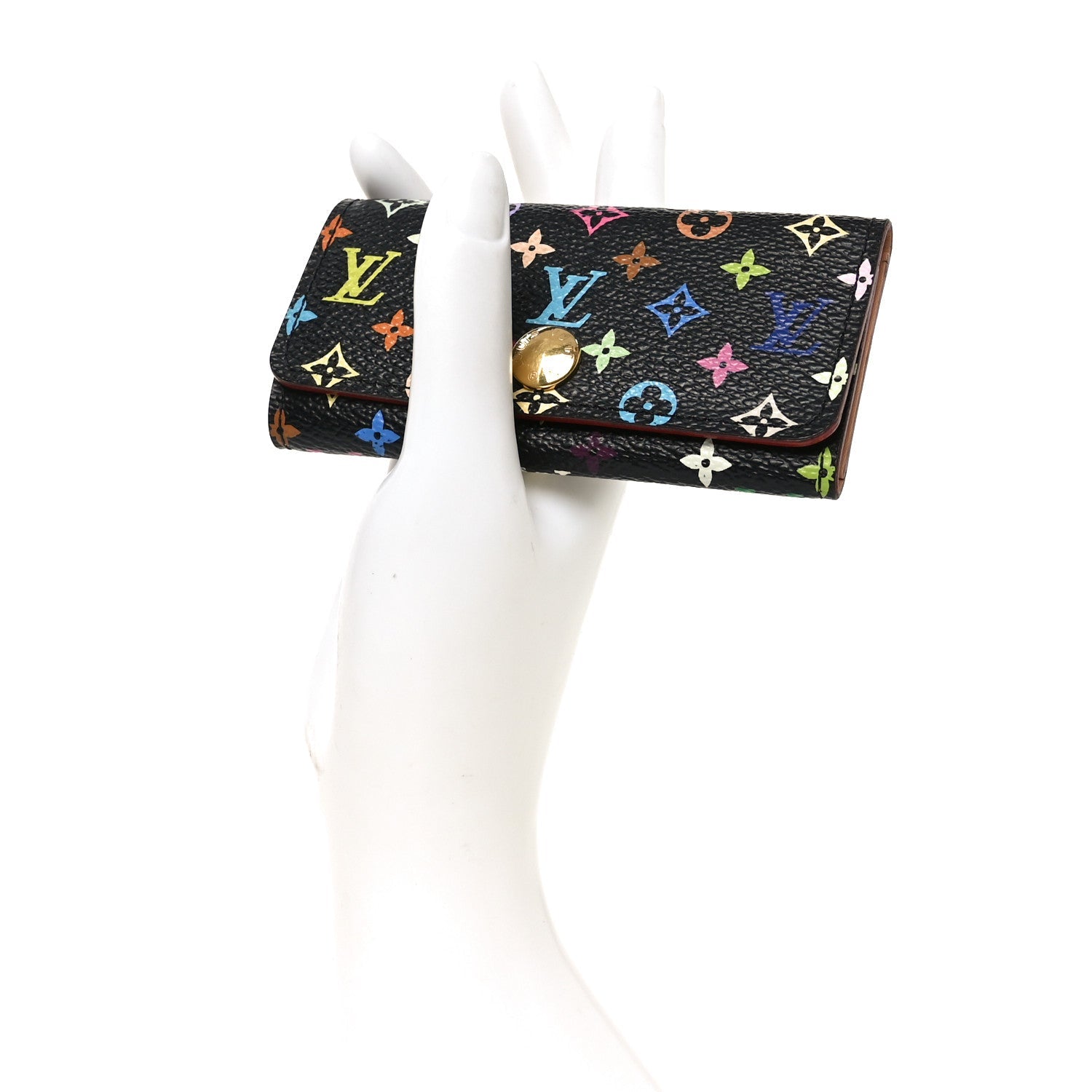 Monogram Multicolor Multicles 4 Key Holder Black