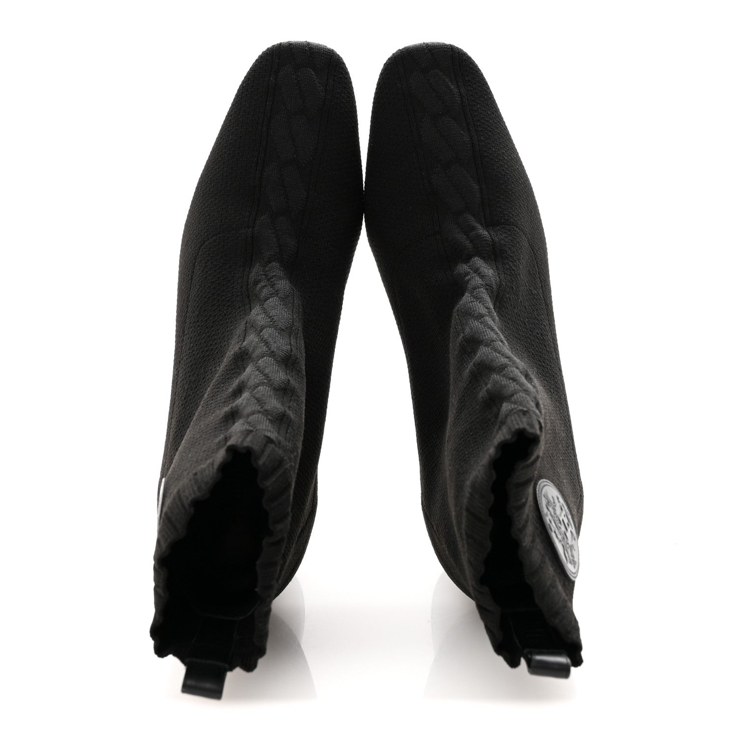 Knit Calfskin Volver 60 Ankle Boots 40 Black